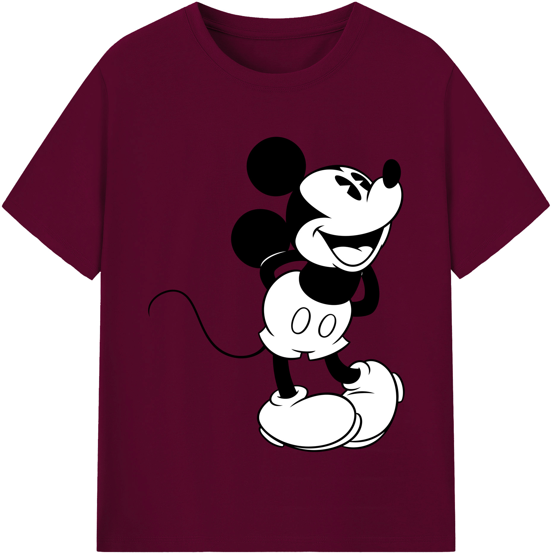 （画像用） ミッキーマウス Mickey Mouse レディースカジュアルプリントTシャツ（綿100％）